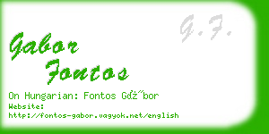 gabor fontos business card